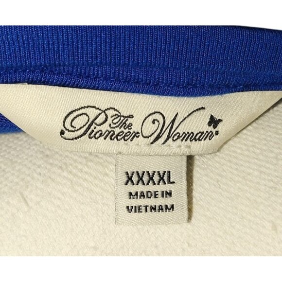 The Pioneer Woman Womens Blue Tunic W/Floral Bell Sleeves & Ruffle Hem Size 4XL - Picture 4 of 4